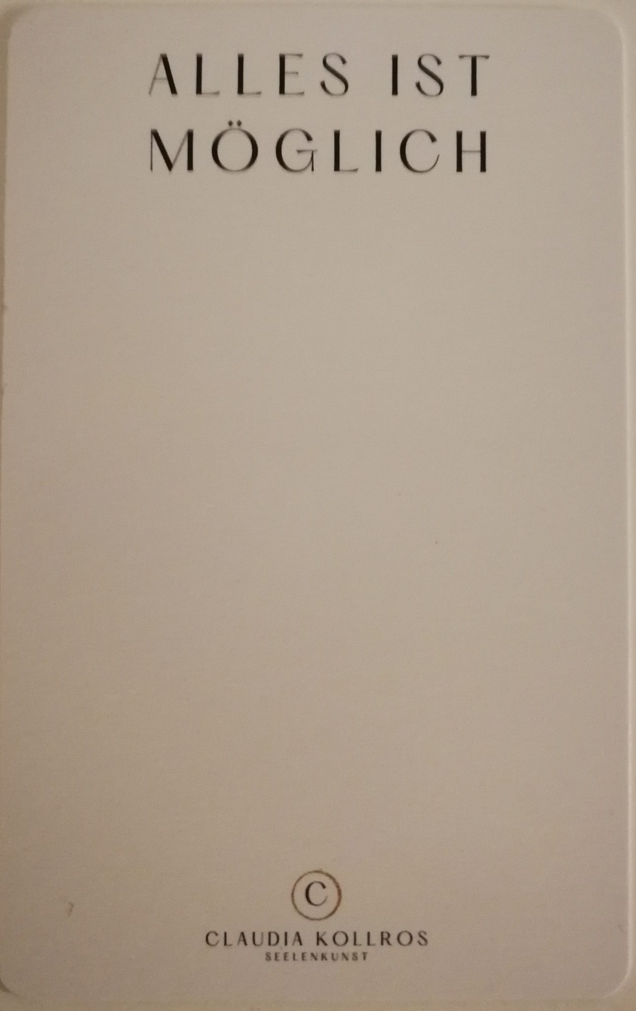 Rückseite Magic Card (Energiekarte) Alles ist möglich von Claudia Kollros